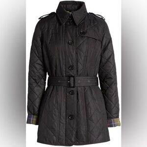 NWT Barbour Women's Tummel Quilted Black Jacket Size 6